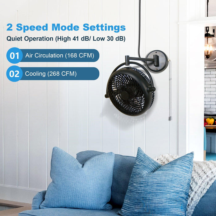 13" Industrial Bathroom Ceiling Fan with Pull Chain - Sweatfully