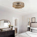 Farmhouse 3-Light Wood Beaded Flush Mount Ceiling Lights - Sweatfully