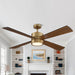 52" Bucholz Industrial Ceiling Fan with Dimmable LED Light - Sweatfully
