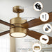 52" Bucholz Industrial Ceiling Fan with Dimmable LED Light - Sweatfully