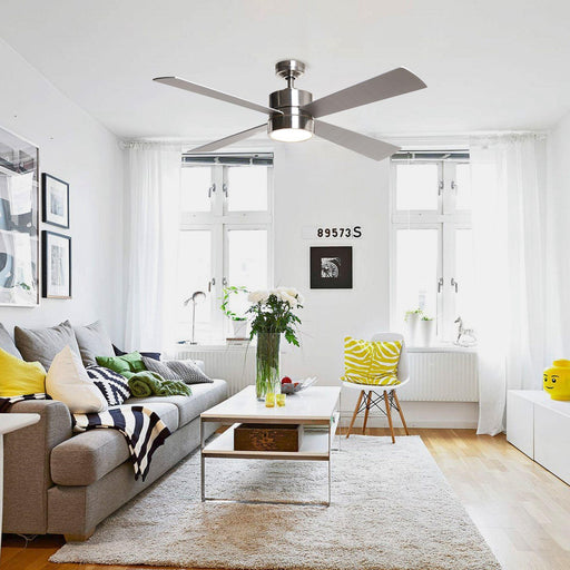 52" Bucholz Industrial Ceiling Fan with Dimmable LED Light - Sweatfully