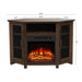 45" Corner Electric Fireplace TV Stands Console Table with 2 Metal Mesh Doors - Sweatfully
