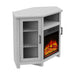 45" Corner Electric Fireplace TV Stands Console Table with 2 Metal Mesh Doors - Sweatfully