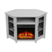 45" Corner Electric Fireplace TV Stands Console Table with 2 Metal Mesh Doors - Sweatfully