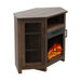 45" Corner Electric Fireplace TV Stands Console Table with 2 Metal Mesh Doors - Sweatfully