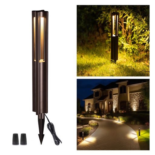 Gardenreet Outdoor Pathway Lights, Die-cast Aluminum ORB Low Voltage Wired Decorative Integrated LED Garden Lights with Unique Lighting Effect, 3W 110LM 2700K/3000K Warm White IP65 Waterproof Yard Lights for Backyard Patio Sidewalk (9405) - Sweatfully