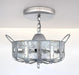 Petite Galvanized Strapped Metal Ceiling Light - Sweatfully
