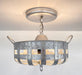 Petite Galvanized Strapped Metal Ceiling Light - Sweatfully