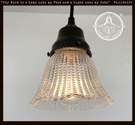 Petite Hobnail 1940's Glass Pendant Light - Sweatfully