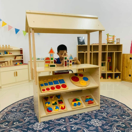 Wooden Farmers Market Stand for Pretend Play - Sweatfully