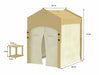 Ash Adjustable Wooden Learning Tent with Kids Desk & Chair – 2-in-1 Play & Study Station - Sweatfully
