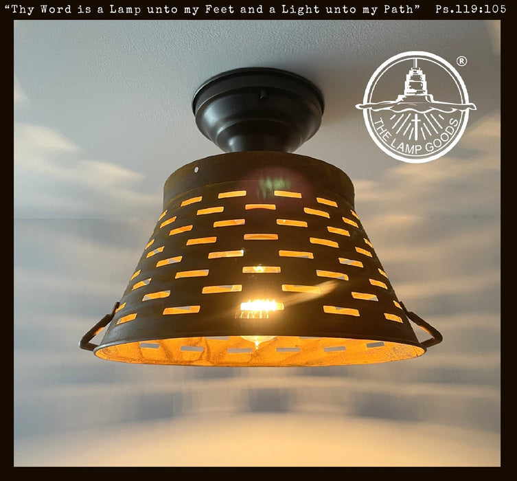 Pierced Barn Metal Farmhouse Ceiling Light - Sweatfully