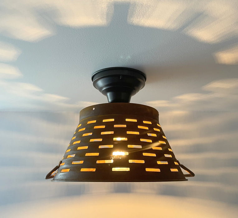 Pierced Barn Metal Farmhouse Ceiling Light - Sweatfully