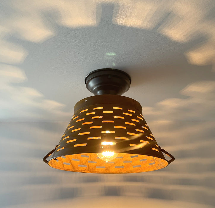 Pierced Barn Metal Farmhouse Ceiling Light - Sweatfully