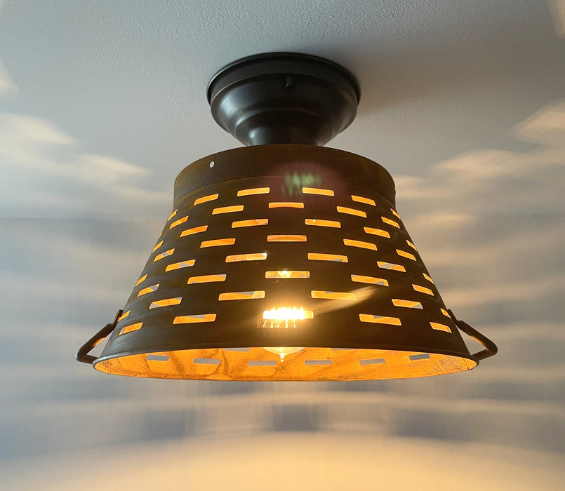 Pierced Barn Metal Farmhouse Ceiling Light - Sweatfully