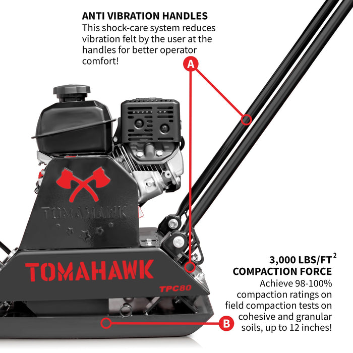 Vibratory Plate Compactor Tamper with Kohler Engine for Dirt Gravel Soil Compaction - Sweatfully
