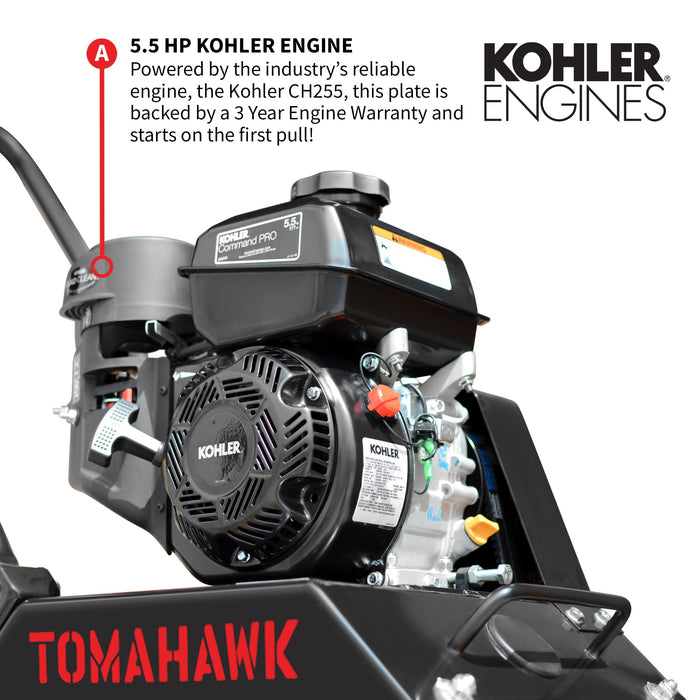 Vibratory Plate Compactor Tamper with Kohler Engine for Dirt Gravel Soil Compaction - Sweatfully