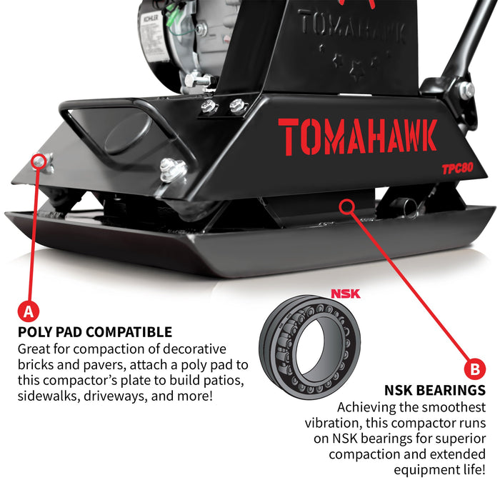 Vibratory Plate Compactor Tamper with Kohler Engine for Dirt Gravel Soil Compaction - Sweatfully
