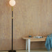 Poise Adjustable Floor Lamp in Brass + Sphere V - Sweatfully