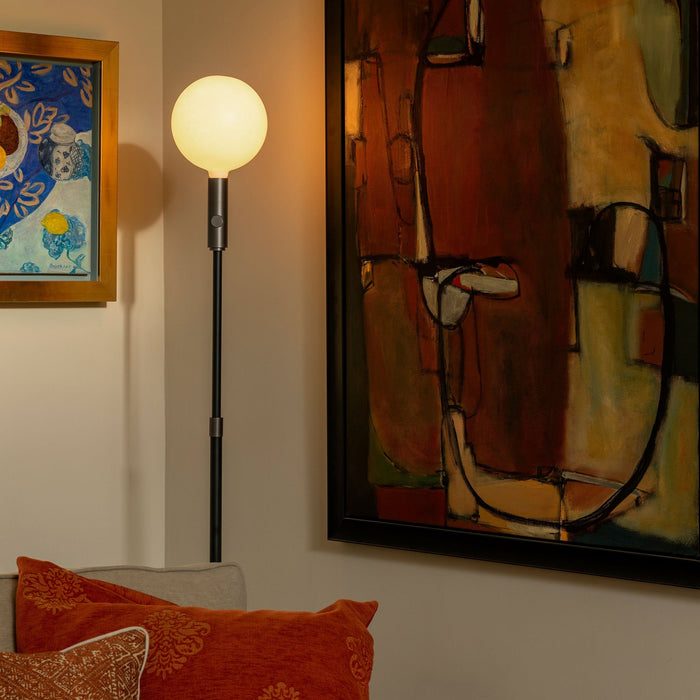 Poise Adjustable Floor Lamp in Graphite + Sphere V - Sweatfully