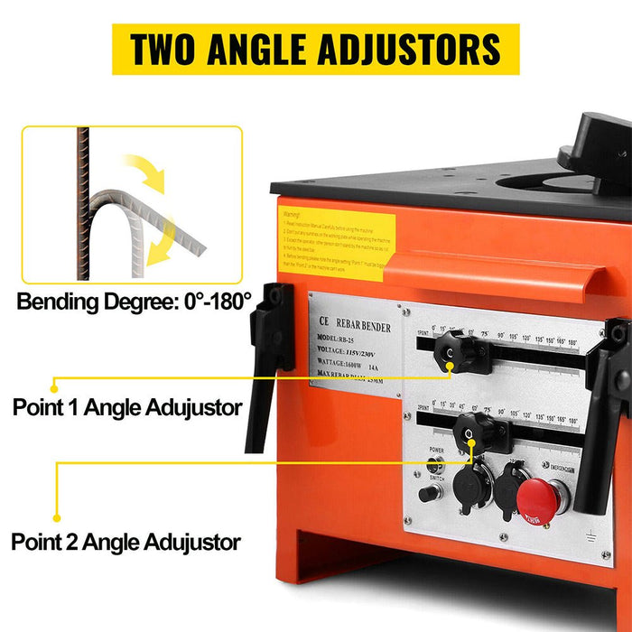 Portable Electric 1 Inch Rebar Metal Conduit Pipe Tube Bender W/ Foot Switch (96712584) - Sweatfully