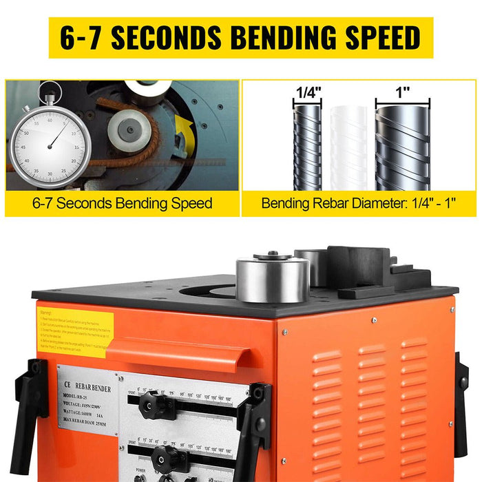 Portable Electric 1 Inch Rebar Metal Conduit Pipe Tube Bender W/ Foot Switch (96712584) - Sweatfully