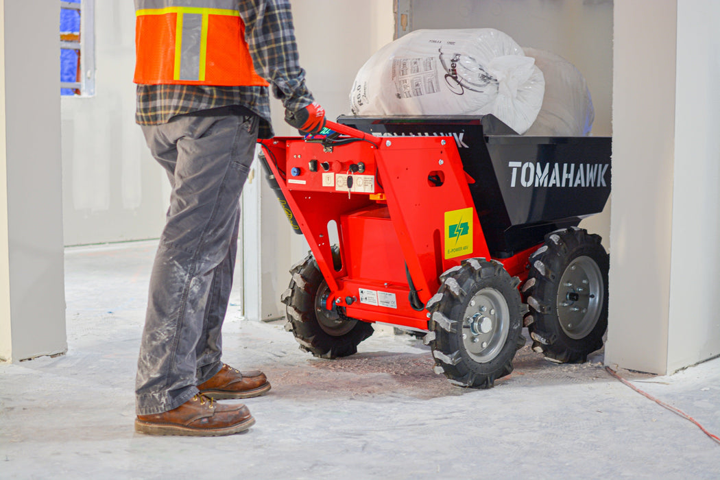 30" Concrete Power Buggy Electric Battery Mini Dumper 660-lb. Bucket Capacity - Sweatfully