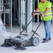 Commercial 38" Push Sweeper with Triple Power Brooms - Sweatfully