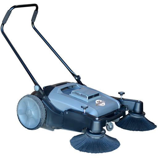 Commercial 38" Push Sweeper with Triple Power Brooms - Sweatfully