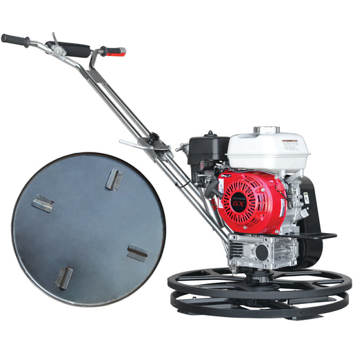 24" Concrete Power Trowel Edger 5.5HP Honda Float Pan Blade Screed Finishing Tool - Sweatfully
