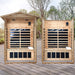 Premium 2-Person Indoor Outdoor Low EMF FAR-Infrared Hemlock Wood Personal Home Sauna Spa, 1750W (SAK27451) - Sweatfully