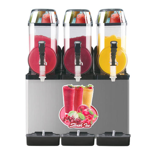 Premium Commercial Stainless Steel Slushy Machine With Triple Tank Advance Cooling, 45L (SAK52258) - Sweatfully