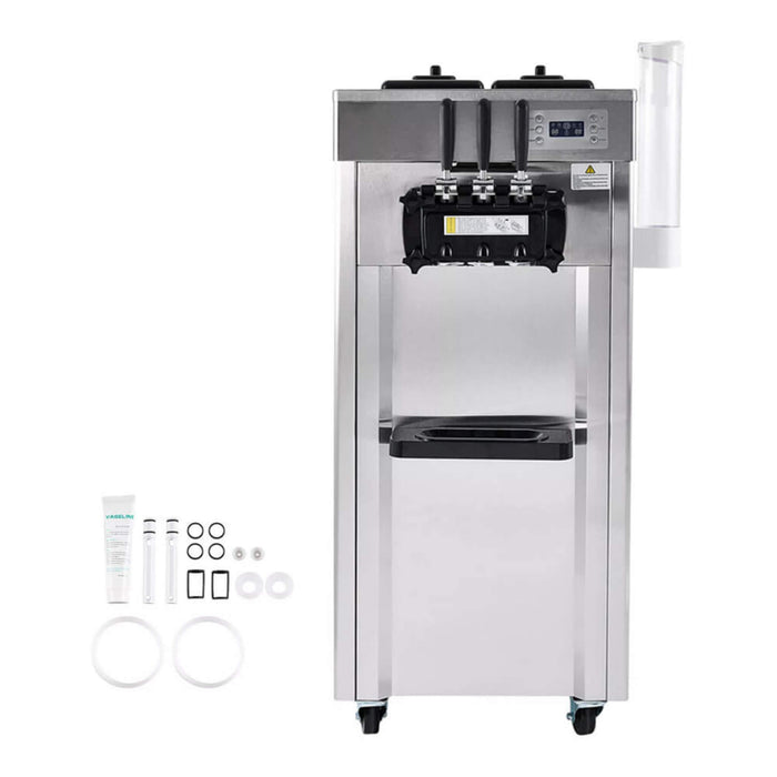 Premium Commercial 3-flavor Freestanding Soft Serve Ice Cream Machine Maker, 21-31 L/H (SAK21874) - Sweatfully