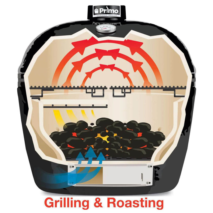 Primo Oval XL 400 Ceramic Kamado BBQ Grill W/ Stainless Steel Grates [PGCXLH] (SAK23100) - Sweatfully