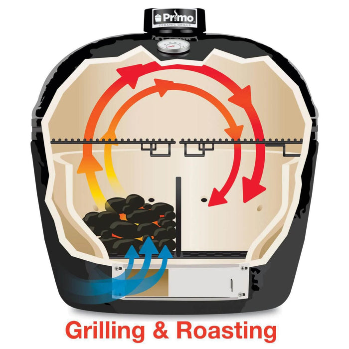 Primo Oval XL 400 Ceramic Kamado BBQ Grill W/ Stainless Steel Grates [PGCXLH] (SAK23100) - Sweatfully