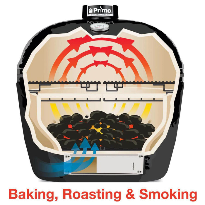 Primo Oval XL 400 Ceramic Kamado BBQ Grill W/ Stainless Steel Grates [PGCXLH] (SAK23100) - Sweatfully