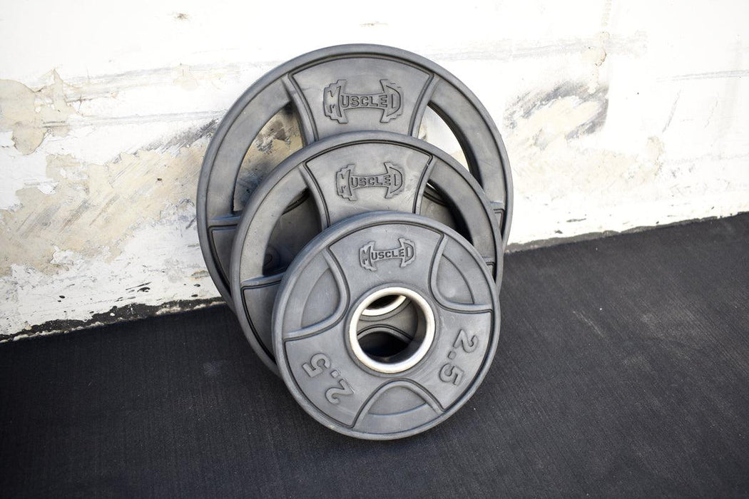 Pro Rubber Olympic Plates - Per Pair - Muscle D Fitness - High-Quality Virgin Rubber Olympic Plates - Sweatfully