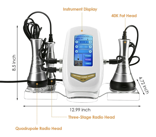 Professional Ultrasonic Cavitation RF Laser Lipo Machine -  Fat Reduction & Weight Loss (SAK95112) - Sweatfully