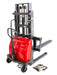 SUNMAX PS3300SE-2M Semi-Electric Pallet Stacker, 3300 lbs Capacity, 78" Lifting Height - Sweatfully