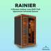 Peak Saunas Rainier 1-Person Indoor Full Spectrum Infrared Sauna with XL Medical-Grade Red Light Therapy & Smart WiFi App Control - Sweatfully