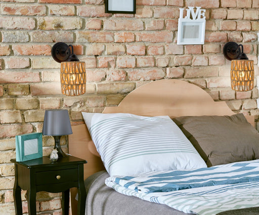 RATTAN COASTAL Bedroom Wall Sconce Light - Sweatfully