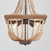Regas 4-Light Wood Bead Candle Style Chandelier - Sweatfully