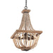 Regas 4-Light Wood Bead Candle Style Chandelier - Sweatfully