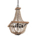 Regas 4-Light Wood Bead Candle Style Chandelier - Sweatfully