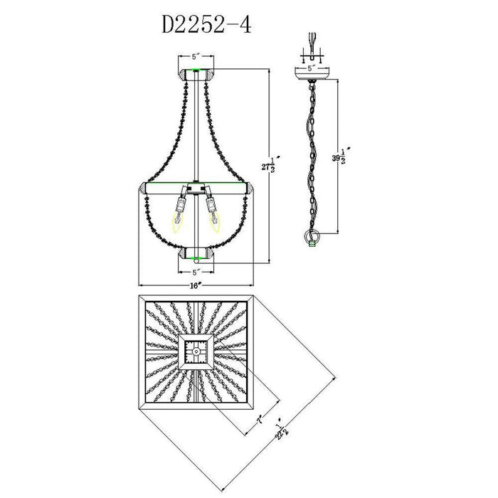 Regas 4-Light Wood Bead Candle Style Chandelier - Sweatfully