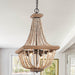 Regas 4-Light Wood Bead Candle Style Chandelier - Sweatfully