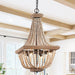 Regas 4-Light Wood Bead Candle Style Chandelier - Sweatfully