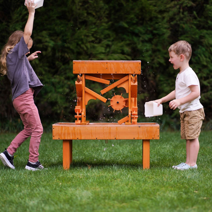 Outdoor Wooden Water Table for Toddlers | Kids’ Sensory Play Station - Sweatfully