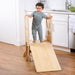 Laurel 4-in-1 Foldable Kitchen Tower, Step Stool, Slide & Chalkboard for Toddlers - Sweatfully