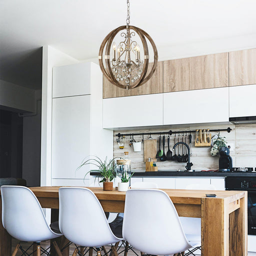 Retha Brown 4-Light Caged Island Pendant Lights - Sweatfully